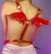 Wearing wings harness queen training bondage bondage strap